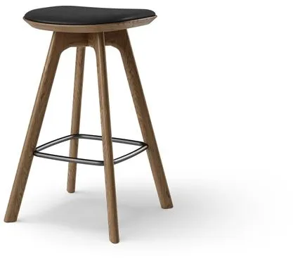 Brdr. Krüger Pauline Barhocker H65 Geräucherte Eiche/Schwarzes Leder