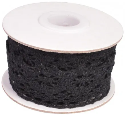 Infinity Hearts Spitze/Spitzenband Schwarz 26mm 2,5m