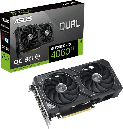 ASUS GeForce RTX 4060 Ti DUAL OC - 8GB GDDR6 RAM - Grafikkarte