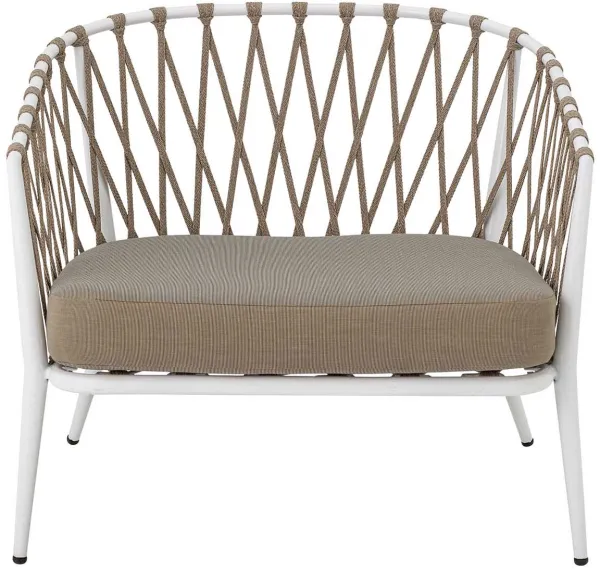 CREATIVE COLLECTION Cia Loungesessel für den Garten, mit Kissen - Polyester und weißes Metall