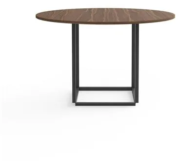 New Works Florence Esstisch Ø120 Walnuss mit Schwarzem Gestell