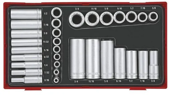 Teng Tools Steckschlüsselsatz 1/4-3/8 Zoll - 32 Teile