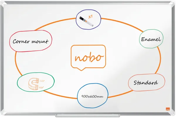 Nobo Premium Plus emailliertes Whiteboard 90x60cm weiß