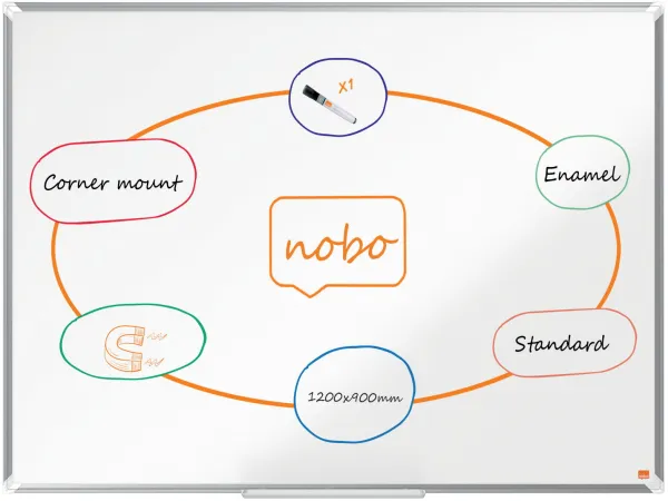 Nobo Premium Plus emailliertes Whiteboard 120x90cm weiß