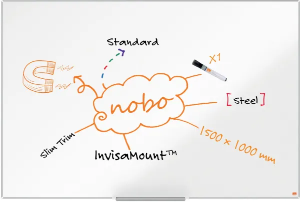 Nobo Impression Pro Stahl-Whiteboard 150x100cm Weiß